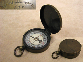 WWI Verners Mark III style hunter compass inscribed 'CAPT H.S.ILLINGWORTH A.S.C.'